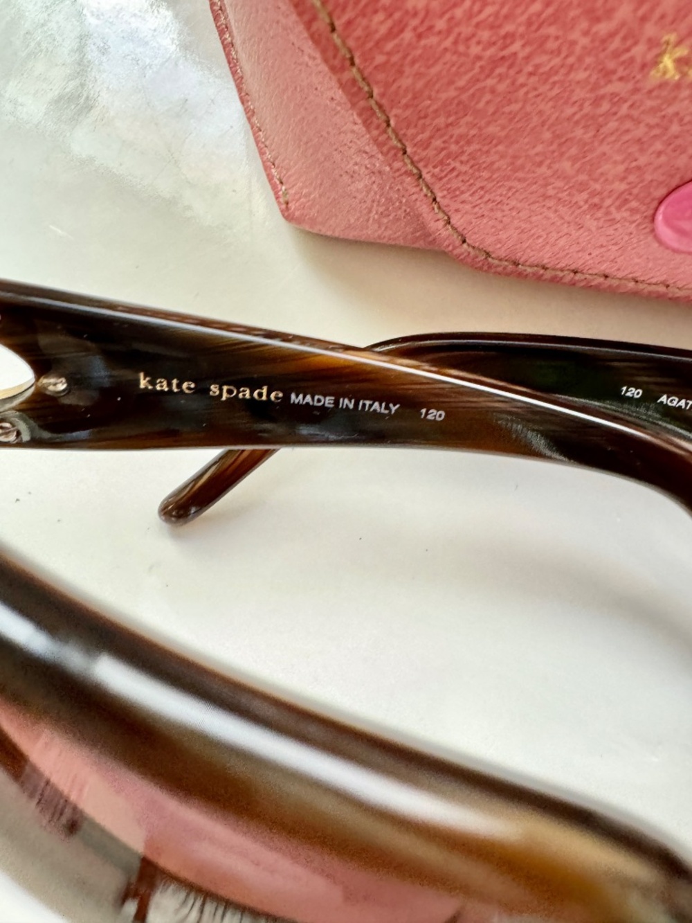Kate Spade sunglasses Y2K Curved Wrap Tortoise shell deadstock never worn case - Picture 11 of 15